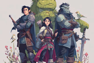 illustrate fantasy characters for dnd campaigns