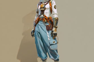 a sci fi character illustration or sci fi character