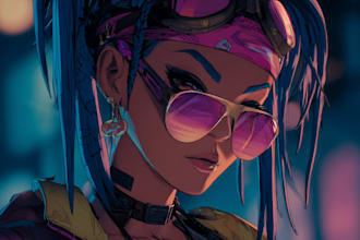 create anime cyberpunk illustration for anything