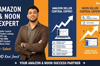 be your noon va, amazon va for fba, listing, ppc, seller central product upload