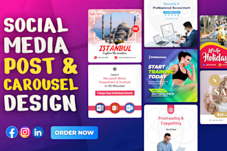 design social media posts carousel for facebook, instagram