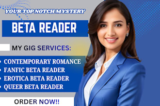 beta read your contemporary, fanfic, erotica, or queer novel