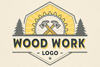 design a professional woodworking or woodwork logo