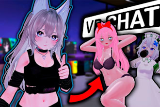 create custom vrchat 3d avatar, anime vtuber model furry vr character for stream
