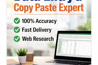 accurate data entry, copy paste and online tasks