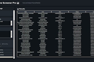 do a professional desktop tradingview market screener with custom filters