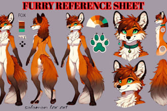 create nsfw furry reference sheet anthro character fursona character for fursuit
