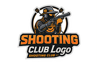 custom shooting club, gun range and firearms logo design
