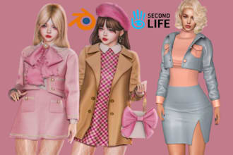 design clo3d second life clothing virtual fashion rigged mesh outfits