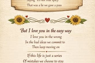 write personalised song lyrics for weddings, birthdays or tributes