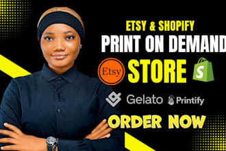design etsy shopify print on demand store printify printful print on demand pod