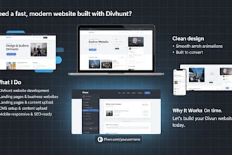 create responsive divhunt landing page website for you