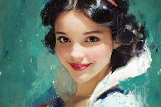 do cute disney cartoon portrait
