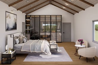 do bedroom, bathroom, kitchen, living room interior design and 3d rendering