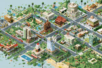 design vector or isometric map illustration
