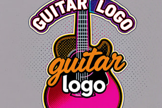 design a unique and professional guitar logo for your brand