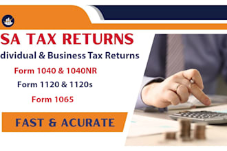 prepare and efile US tax filing, tax returns  form 1040, 1120, 1065 and 1120s