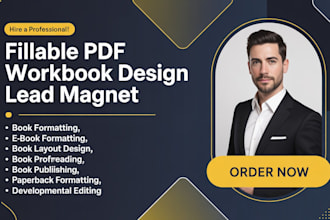 do fillable pdf workbook, lead magnet and pdf layout design
