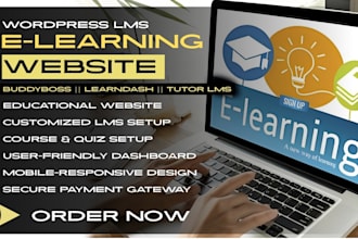 wordpress lms website, elearning website, online course education website design
