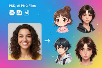 create custom ai artist, characters art realistic cartoon anime or fantasy