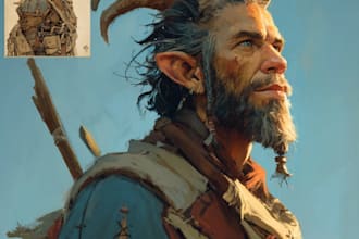 draw a character illustration in a fantasy world