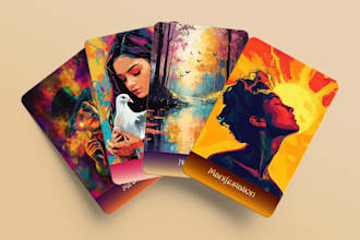 draw unique tarot, oracle, or zodiac cards in any art style