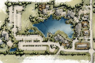 render site plan,campground map,subdivision layout design