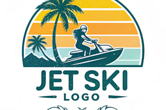 design a professional and unique jet ski logo for your brand