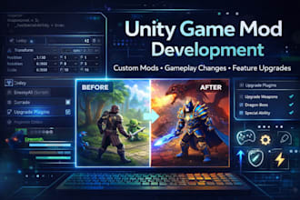 develop all kinds of unity game mod for you