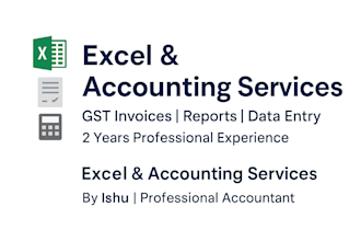 do excel data entry , formulas, gst invoice and reports