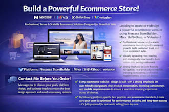 create nexcess storebuilder miva shift4shop volusion online website store design