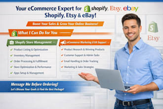 be shopify store manager boost etsy ebay sales marketing virtual assistance