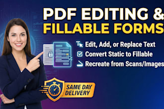 retype, replace, changes and add text to editable fillable PDF form
