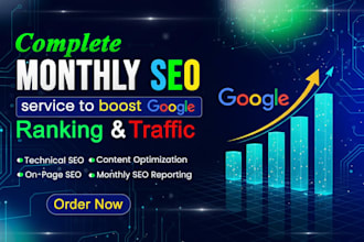 offer monthly SEO services to raise your google ranking and organic traffic
