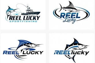 create professional fishing logo and stationery