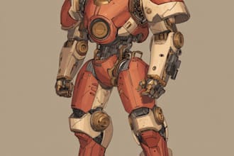create mecha robot armor character concept for you