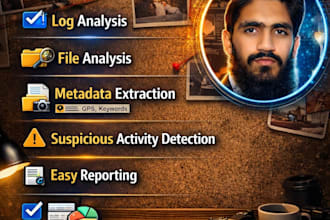 examine digital files and logs for forensic insights