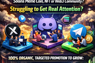 do crypto x discord growth, sol meme coin telegram organic promotion share link