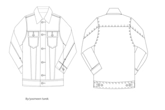 professional flat sketch design for apparel