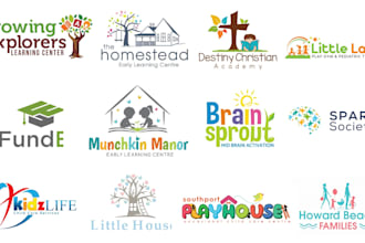 design cute logo kids, education kids, pets, shop, children, baby brand for you