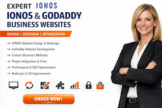 do ionos website, redesign ionos website, godaddy website and business website