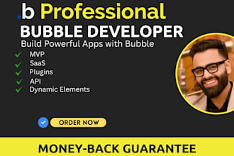develop bubble io web app, bubble mvp bubble saas as bubble developer
