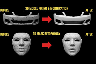 repair stl, fix stl, modify stl files for 3d printing, custom stl file editing