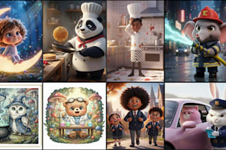 create consistent human and animal characters for children books