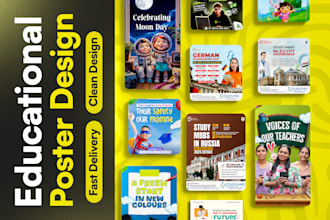 design professional educational posters for school