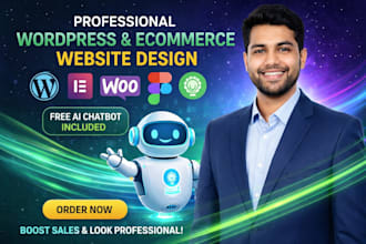 design and redesign responsive wordpress website with free ai chatbot