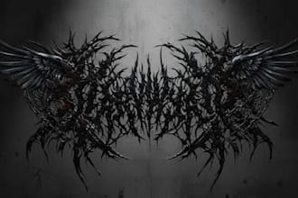 draw death metal, black metal, and brutal death metal logo