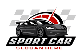 make custom awesome racing car logo with t shirt design for business