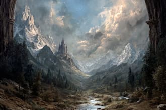 digitally paint fantasy landscape