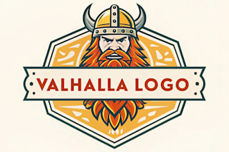 design a powerful valhalla logo for your brand